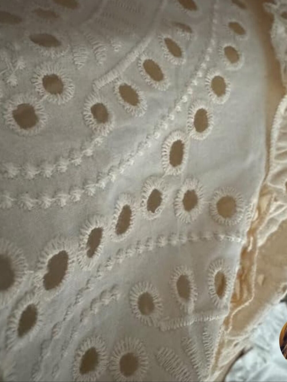 Boho Eyelet Maxi Skirt - Cream - Picture 5 of 7